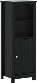 vidaXL Dulap de baie BERG, negru, 40x34x110 cm, lemn masiv de pin
