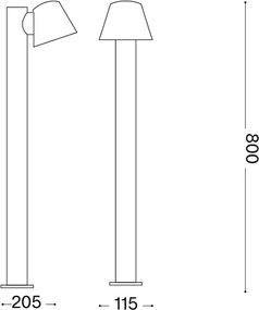 Ideal Lux - Lampă de exterior GAS 1xGU10/35W/230V 80 cm IP43 maro