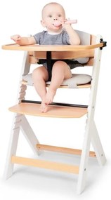 Scaun de luat masa pentru copii ENOCK cu perne gri/alb KINDERKRAFT