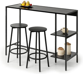 Set de bar Everet (lemn negru + negru) (pentru 2 persoane). 1111869