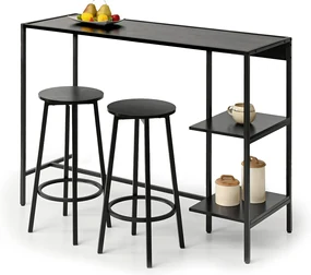 Set de bar Everet (lemn negru + negru) (pentru 2 persoane). 1111869