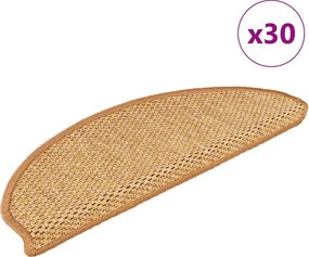 vidaXL Covorașe scară autoadezive aspect sisal 30 buc 65x21x4 cm sisal