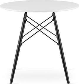 OFERTA Masa de dining alba cu picioare negre OSLO 80x80 II. calitate