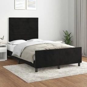 3125808 vidaXL Cadru de pat cu tăblie, negru, 120x200 cm, catifea