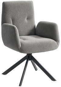HOMCOM Fotoliu tapitat, fotoliu accente, design modern, rotativ, până la 120 kg, Gri închis | Aosom Romania