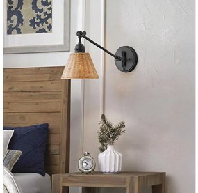 Hinkley HK-ARTI-1W-BK-NR - Aplică de perete cu spot ARTI 1xE27/60W/230V negru/maro