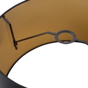 Abajur din bumbac negru 40/45/25 cu interior auriu