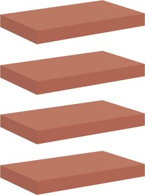 vidaXL Raft de perete 4 pcs Roșu 40 x 23,5 x 4 cm Lemn compozit