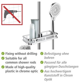 Raft pentru baie argintiu lucios autoadeziv din plastic Libertà – Wenko