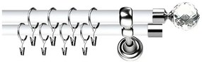 Galerie dubla duo - Kula crystal 19/19 - alb lucios + INOX (Alege marime: 400 cm)