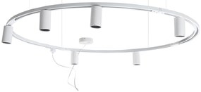 Sistem modern de iluminat pe șină suspendat cu 6 spoturi albe monofazate GU10 50mm - Iconic Ruby Honey