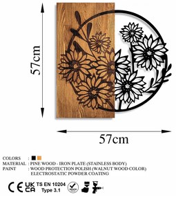 Accesoriu decorativ de perete din lemn Flowers 1