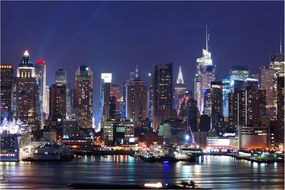 Tablou - Zgârie-nori din New York iluminate (90x60 cm)
