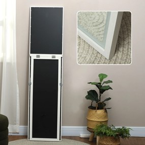 HOMCOM Oglindă Iluminată cu Lumini LED Reglabile și Buton Tactil, din Sticlă și MDF, 40x5x160 cm, Alb | Aosom Romania