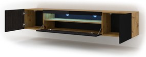 Masă TV/Dulap Aurora 200 (Stejar artisan + Negru). 1057701