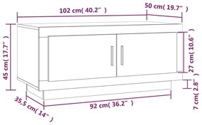 Masuta cafea, alb si stejar sonoma, 102x50x45cm, lemn prelucrat 1, alb si stejar sonoma