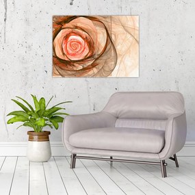 Tablou pe sticlă - Trandafir sufletului artistic (70x50 cm)