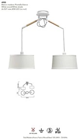 Lustra cu 2 Pendule design modern NORDICA alba