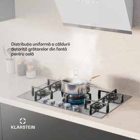 Klarstein Illuminosa 5 plită pe gaz 5 arzătoare Sabaf arzător din oțel inoxidabil