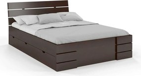 Pat lemn masiv TerraCraft cu sertar Model 1 Fag Personalizabil - 90x200, Nuc
