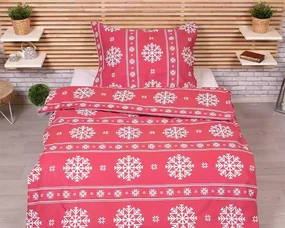 Lenjerie de pat din bumbac FROST DREAM, rosu Dimensiune lenjerie de pat: 70 x 90 cm | 140 x 200 cm