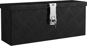 vidaXL Cutie de depozitare, negru, 50x15x20,5 cm, aluminiu