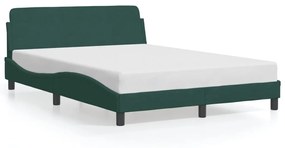 373195 vidaXL Cadru de pat cu tăblie, verde închis, 140x200 cm, catifea