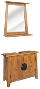 Set mobilier de baie, lemn masiv de pin