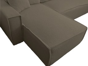 Canapea extensibila de colt SMART BOUCLE, gri-maro, reversibila, 232x143 cm