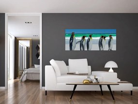Tablou - Grup de pinguini regali (120x50 cm)