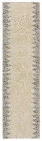 Covor tip traversă gri/crem țesut manual din amestesc de lână 60x230 cm Minerals Border – Flair Rugs