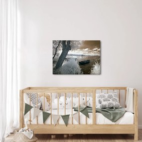 Tablou cu barca pe lac (70x50 cm)