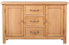241677 vidaXL Servantă cu 3 sertare, 110 x 33,5 x 70 cm, lemn masiv de stejar