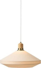 Halo Design 744305-Lustră suspendată pe cablu PARIS 1xE27/40W/230V Ø 56 cm crem./alamă/stejar