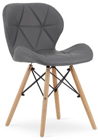 Scaun Bucatarie/Dining Kross Gri Piele Ecologica