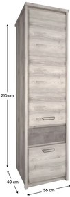 Dulap cu rafturi JESS (castan nairobi + onyx). 1091607