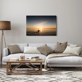Tablou cu canoiști în apus de soare (90x60 cm)