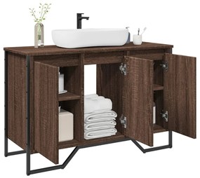 vidaXL Dulap chiuvetă de baie, stejar maro, 91x35x60 cm lemn prelucrat
