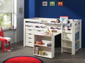 Comodă cu 4 sertare din colecția Pino, din MDF lăcuit alb – Vipack
