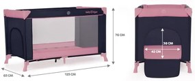Pătuț de voiaj Baby Tiger VIKI roz KINDERKRAFT