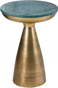 Masuta design industrial Elements 40cm, verde / auriu