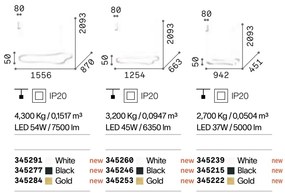 Lustra LED suspendata Waves-2 sp aurie