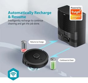 Nedis WIFIVCL002CBK - Aspirator robot Wi-Fi Tuya cu mop, negru + DO