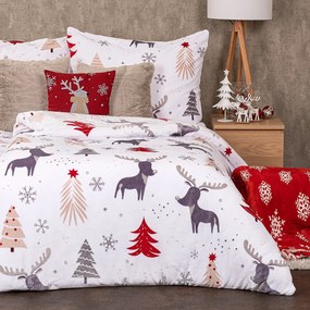 Lenjerie de pat din micro-flanelă 4Home Cute reindeer, 160 x 200 cm, 70 x 80 cm