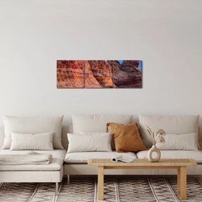 Tablou - Valurile pe stânci (cu ceas) (90x30 cm)