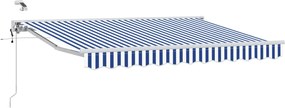 vidaXL Cort electric retractabil Albastru și Alb 3,5 x 2,5 m