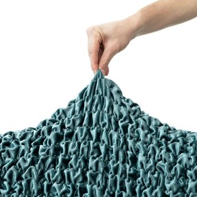 Huse bielastice VELVET petrol fotoliu dublu (l. 120 - 160 cm)