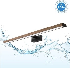 Brilagi - Iluminare pentru oglindă de baie LED WOODY MIRROR 3 în 1 LED/15W/230V IP44 negru/stejar/nucă