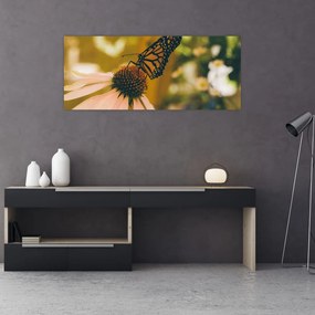 Tablou cu fluture pe floare (120x50 cm), în 40 de alte dimensiuni noi