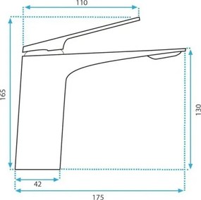 REA-B1178 - Baterie pentru lavoar AVALON, 16,5 cm, crom lucios